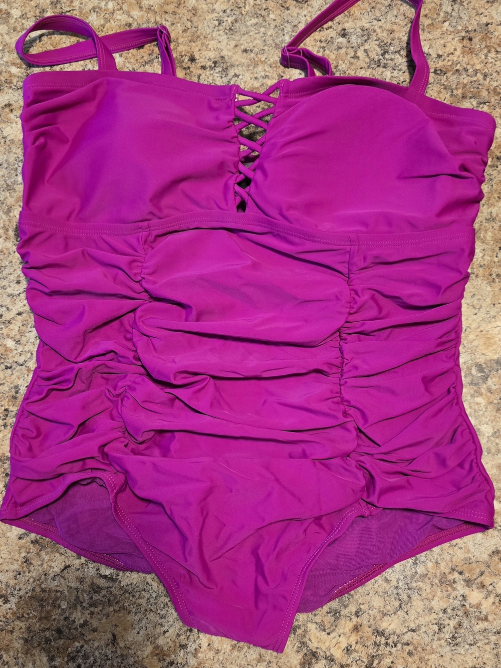 torrid Bright Magenta One-Piece Swimsuit with Front Lattice